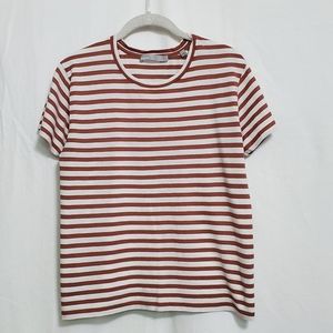 Vince Bengal Stripe Cotton T-Shirt
